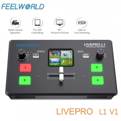 FEELWORLD LIVEPRO L1 V1 Multi Format Video Mixer Switcher 4xHDMI Eingänge Kamera Produktion USB 3,0 Live-Streaming Youtube