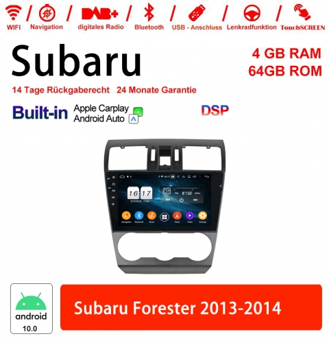 9 pouces Android 10.0 autoradio / multimédia 4GB RAM 64GB ROM pour Subaru Forester 2013-2014 intégré Carplay / Android Auto