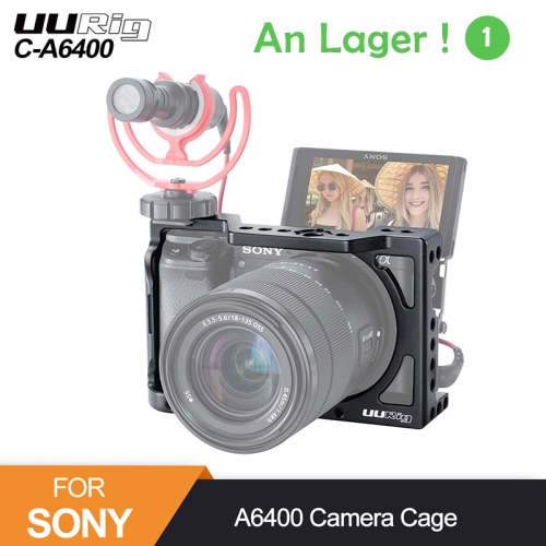 UURig C-A6400 Metal Camera Cage Rig for Sony Alpha A6400 Hand Grip Camera Rig DSLR Camera Accessories