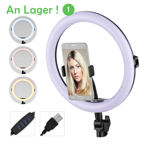 AFI R11 11 pouces LED Ring Light avec support de téléphone 3 modes de température de couleur