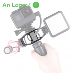 VIJIM GP-1 pour GoPro Vlogging Setup Bracket Stand Avec 2 supports de griffe qui peuvent être connectés à la lumière vidéo et au microphone