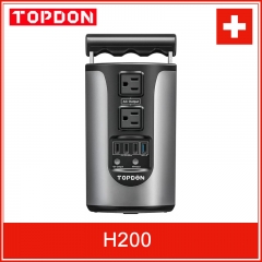 Topdon H200 Banque d'alimentation de stockage d'énergie portable 18W QC 3.0 Stockage d'énergie étanche 200W Chargeur à onde sinusoïdale pure