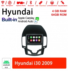 9 Inch Android 10.0 Car Radio / Multimedia 4GB RAM 64GB ROM For Hyundai i30 2009 Built-in Carplay