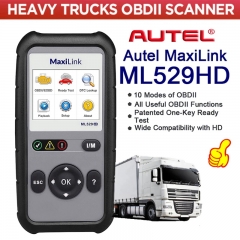 AUTEL ML529HD OBD2 Scanner with Enhanced Mode 6 One-Key Ready Test for Heavy-Duty Code Reader Automotive Car Diagnostic tools