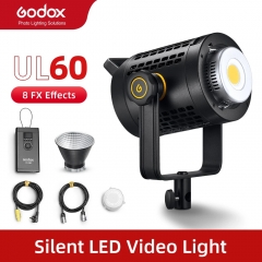 Godox UL60 UL-600 60W 5600K température de couleur silence Bowens Mountain LED lumière vidéo télécommande et support d'application