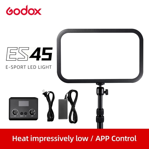 Godox E-Sport LED Light ES45 Kit 2800K-6500K tige de montage avec APP et télécommaande pour Youtube Game Live Photography Studio