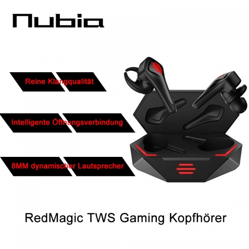 Nubia RedMagic TWS Bluetooth Gaming Earphone  Redmagic Cyberpods 4-16 hours battery life