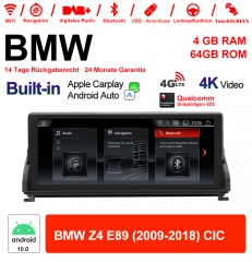 10.25 Inch Qualcomm Snapdragon 625 8 Core Android 10.0 4G LTE Car Radio / Multimedia USB WiFi Navi Carplay For BMW Z4 E89 (2009 - 2018) CIC