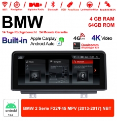 8.8 inch Qualcomm Snapdragon 625 (MSM8953）8 Core Android 10.0 4G LTE Car Radio / Multimedia USB Carplay For BMW 2 Series F22/F45 MPV 2013-2017 NBT