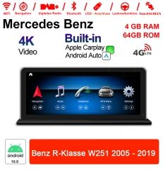 8.8 inch Snapdragon 625 8 Core Android 10.0  Car Radio / Multimedia 4GB RAM 64GB ROM For Benz R-Klasse W251 2005-2017 Built-in CarPlay