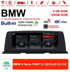 10.25" Qualcomm Snapdragon 665 Android 12.0 4G LTE Autoradio / Multimédia USB WiFi Navi Carplay Pour BMW 6 Series F06/ F12 2010-2012 CIC