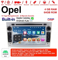 7" Android 10.0 autoradio 4 Go de RAM 64 Go de ROM pour Opel Astra Vectra Antara Zafira Corsa Carplay / Android Auto intégré