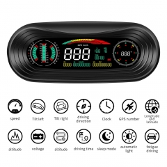 P18 GPS HUD Head up Display SMART GPS HANG METER Car Speedometer Inclinometer Pitch Automotive Altitude