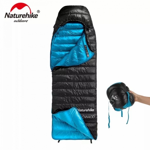 Naturehike CW400 Type d'enveloppe Sac de couchage en duvet d'oie blanche Sacs de couchage chauds pour l'hiver NH18C400-D