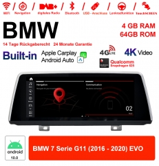 10,25" Qualcomm Snapdragon 625 Android 10.0 4G LTE Autoradio / Multimédia USB Carplay pour BMW Série 7 G11 (2016-2020) EVO avec WiFi