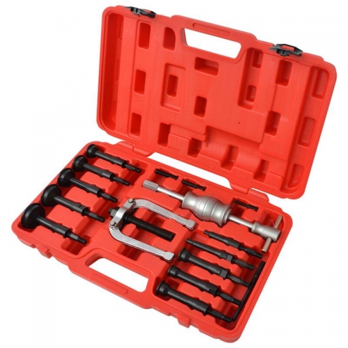16-part bearing puller set for use on cars and commercial vehicles, agricultural equipment and in the field of mechanical engineering