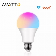 Ampoule domestique intelligente AVATTO Tuya 15W WiFi, lampe LED E27 RVB à intensité variable avec application Smart Life, commande vocale pour Google 