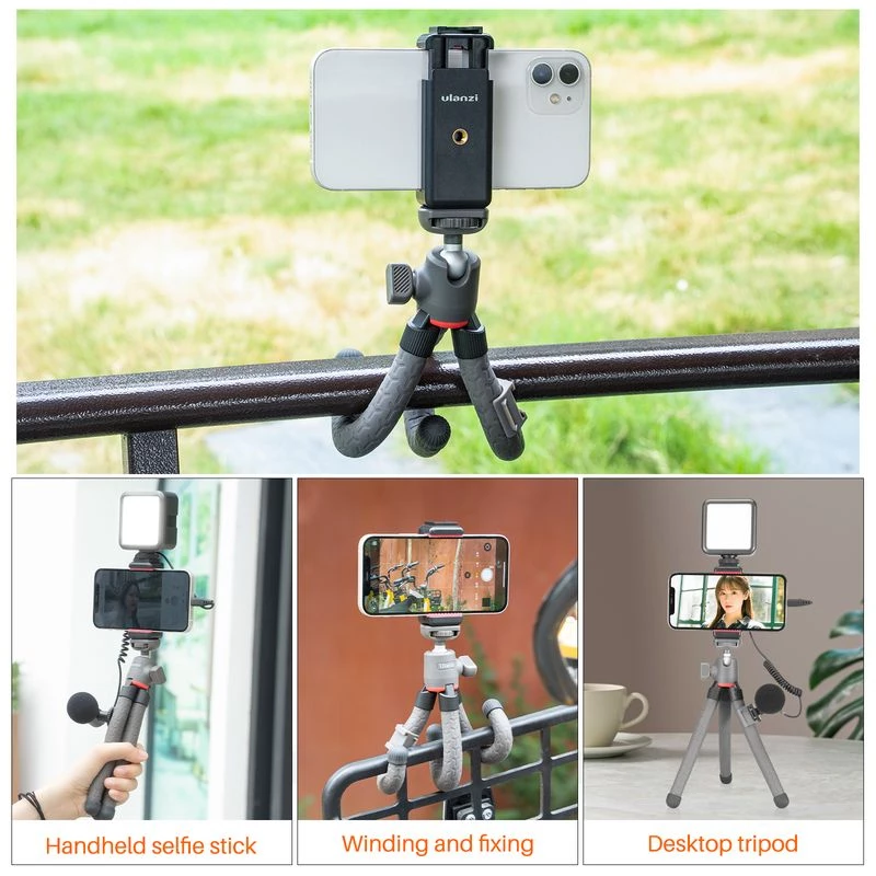 Ulanzi MT-19 Mini Flexible Octopus Tripod with Phone Bracket SLR Camera Smartphone Vlog Tripod for Sony ZV1 A6400 A6600