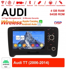 7 pouces Android 10.0 autoradio / multimédia 4 Go de RAM 64 Go de ROM pour Audi TT 2006-2014 avec WiFi NAVI Bluetooth USB