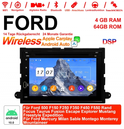 7 pouces Android 12.0 Autoradio/Multimédia 4Go de RAM 64Go de ROM Pour Ford 500 F150 ... Rand Focus Taurus Fusion Escape Explorer Mustang Freestyle...