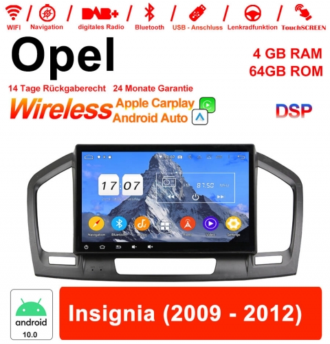 9 pouces Android 10.0 autoradio / multimédia 4 Go de RAM 64 Go ROM pour OPEL INSIGNIA 2009-2012 avec WIFI NAVI intégré Carplay