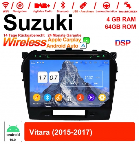 10,1 pouces Android 13.0 autoradio / multimédia 4 Go de RAM 64 Go ROM pour Suzuki Vitara 2015-2017 avec WiFi NAVI Bluetooth USB