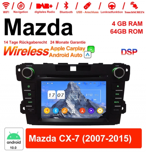 7 pouces Android 12.0 Autoradio / multimédia 4 Go de RAM 64 Go de ROM pour Mazda CX-7 2007-2015 avec WiFi NAVI Bluetooth USB