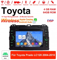 7 inch Android 12.0 Octa-core 4GB RAM 64GB ROM car radio / multimedia for Toyota Prado LC120 2004-2010 with WiFi NAVI Bluetooth USB