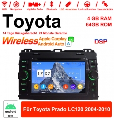 7 pouces Android 12.0 Octa-core 4Go de RAM 64Go ROM autoradio / multimédia pour Toyota Prado LC120 2004-2010 avec WiFi NAVI Bluetooth USB