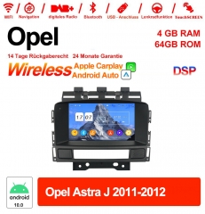 7 pouces Android 10.0 autoradio / multimédia 4GB RAM 64GB ROM pour Opel Astra J 2011-2012 intégré Carplay / Android Auto