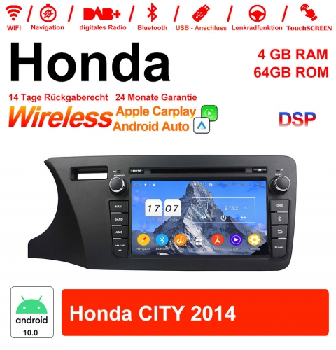 8 pouces Android 12.0 Autoradio / multimédia 4Go RAM 64Go ROM pour Honda CITY 2014 avec WiFi NAVI Bluetooth USB