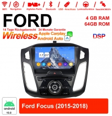 Autoradio 9 pouces Android 12.0 / multimédia 4Go de RAM 64Go de ROM pour Ford Focus 2015-2018 avec WiFi NAVI Bluetooth USB