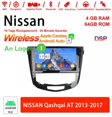 10.1 pouces Android 12.0 autoradio / multimédia 4GB RAM 64GB ROM pour NISSAN Qashqai AT 2013-2017 intégré Carplay / Android Auto