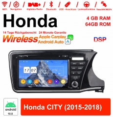 9 pouces Android 12.0 Autoradio / multimédia 4Go de RAM 64Go de ROM pour Honda CITY 2015-2018 avec WiFi NAVI Bluetooth USB