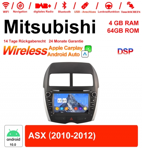 8 pouces Android 10.0 autoradio / multimédia 4GB RAM 64GB ROM pour Mitsubishi ASX 2010-2012 intégré CarPlay / Android Auto