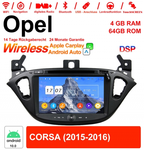 8 pouces Android 10.0 Autoradio / multimédia 4Go de RAM 64Go de ROM pour Opel CORSA avec WiFi NAVI USB Carplay / Android Auto intégré