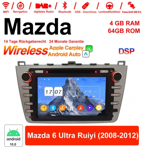8 pouces Android 12.0 Autoradio / multimédia 4 Go de RAM 64 Go de ROM pour Mazda 6 Ultra Ruiyi 2008-2012 avec WiFi NAVI Bluetooth USB