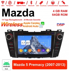 8 pouces Android 12.0 Autoradio / multimédia 4Go de RAM 64Go de ROM pour Mazda 5 Premacy 2007-2013 avec WiFi NAVI Bluetooth USB