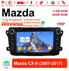 8 pouces Android 12.0 Autoradio / multimédia 4 Go de RAM 64 Go de ROM pour Mazda CX-9 2007-2017 avec WiFi NAVI Bluetooth USB