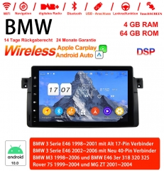 9 pouces Android 12.0 autoradio / multimédia 4 Go de RAM 64 Go de ROM pour BMW Série 3 E46 BMW M3 Rover 75 avec USB intégré Carplay / Android Auto