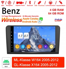 9 Inch Android 12.0 Car Radio / Multimedia 4GB RAM 64GB ROM For Mercedes Benz ML/GL-Class W164 X164 Carplay intégré / Android Auto