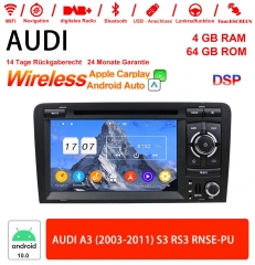 7 Inch Android 12 Car Radio 4GB RAM 64GB ROM For AUDI A3 (2003-2011) S3 RS3 RNSE-PU Built-in Carplay / Android Auto