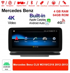 10.25 Zoll Qualcomm Snapdragon 625 8 Core Android 10.0 4G LTE Autoradio / Multimedia 4GB RAM 64GB ROM Für Mercedes Benz CLS W218 / C218 2012 - 2013