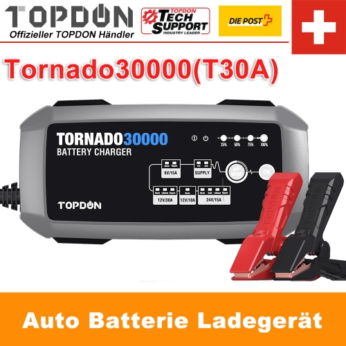 TOPDON Tornado30000 T30A 6V 12V 24V 50Ah -1000Ah batterie au plomb chargeur de batterie de voiture