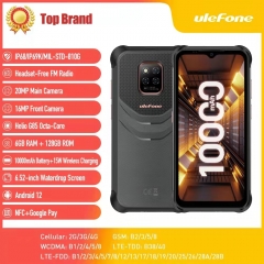 Ulefone Armor 14 Pro Android 12 6.52 pouces 20MP + 16MP 6Go RAM 128Go ROM Smart Phone 10000mAh Super Batterie 15W Recharge sans fil