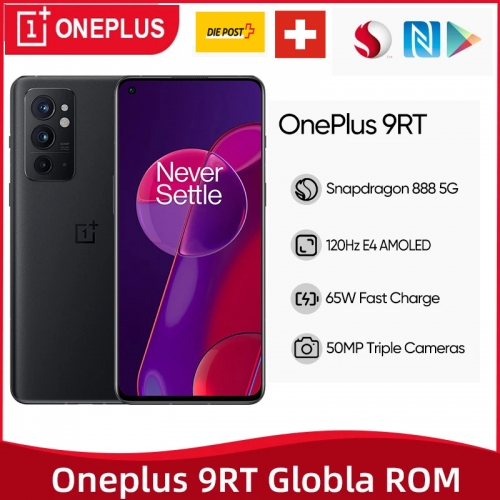 Oneplus 9RT 5G Android 11 6,62 pouces Snapdragon 888 120Hz 8Go RAM 128Go ROM 50MP 4500mAh Triple caméra Smartphone