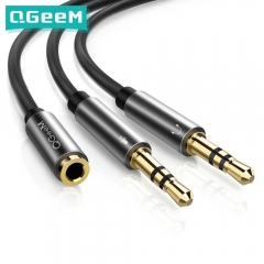 Splitter Headphone for Computer 3.5mm Female to 2 Male 3.5mm Mic Audio Headset to PC Adapter AUX Cable