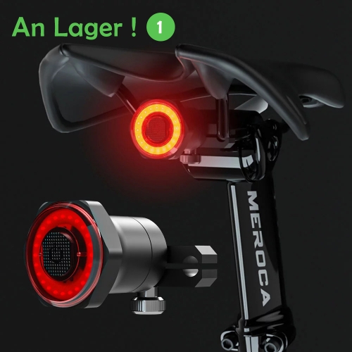 Lumière de selle de queue de vélo intelligente démarrage automatique frein d'arrêt IPX6 étanche USB charge vélo lumières LED