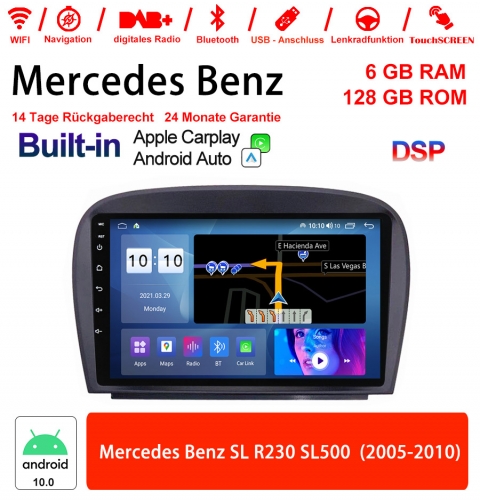 9 Zoll Android 10.0 Autoradio / Multimedia 6GB RAM 128GB ROM Für Mercedes Benz SL R230 SL500 2005-2010