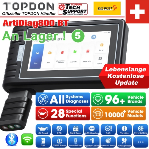 Topdon ArtiDiag800 BT Car Diagnostic Tool OBDII 2 Code Reader Wireless BT Scanner with Full Systems Diagnostics for 10000+ Models